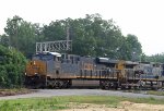 CSX 3023 leads train Q491-27 across Hamlet Avenue